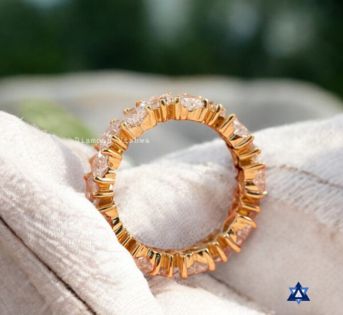 Heart Cut Moissanite Diamond Full Eternity Band, Prong Setting, Perfect Promise or Wedding Band, Classic band, Gifts for women - 925 Silver - Image 7