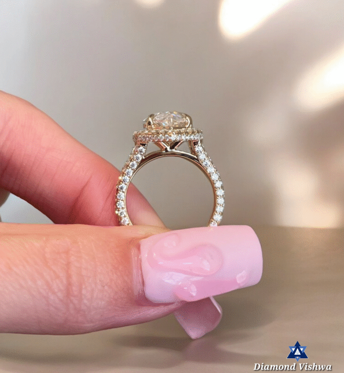 5 CT Marquise Moissanite Halo Ring, Triple Pave Band Cathedral Style, Elegant Bridal Jewelry, Perfect Engagement Gift - Image 7