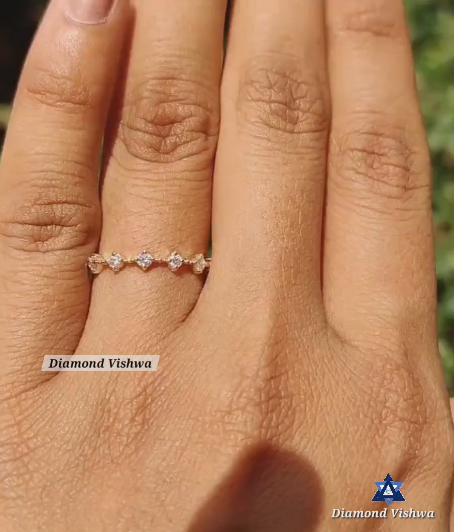 8f3320f6128d421792eeac93f3056409.thumbnail.0000000000 2mm Colorless Lab-Grown Diamond Distance Pavé Half Eternity Wedding Anniversary Band Ring - 925 Silver - Image 1