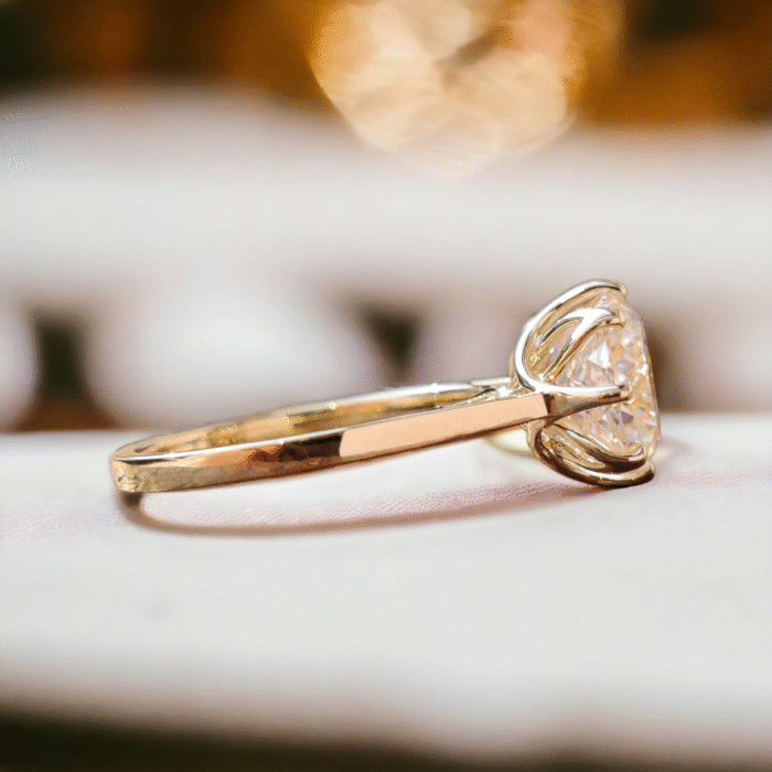 Luxurious 3.21 CT Moissanite Diamond Engagement Ring - Antique Portuguese Cut Solitaire, Cathedral Setting, Memorable Anniversary Gift for your Partner - Image 3