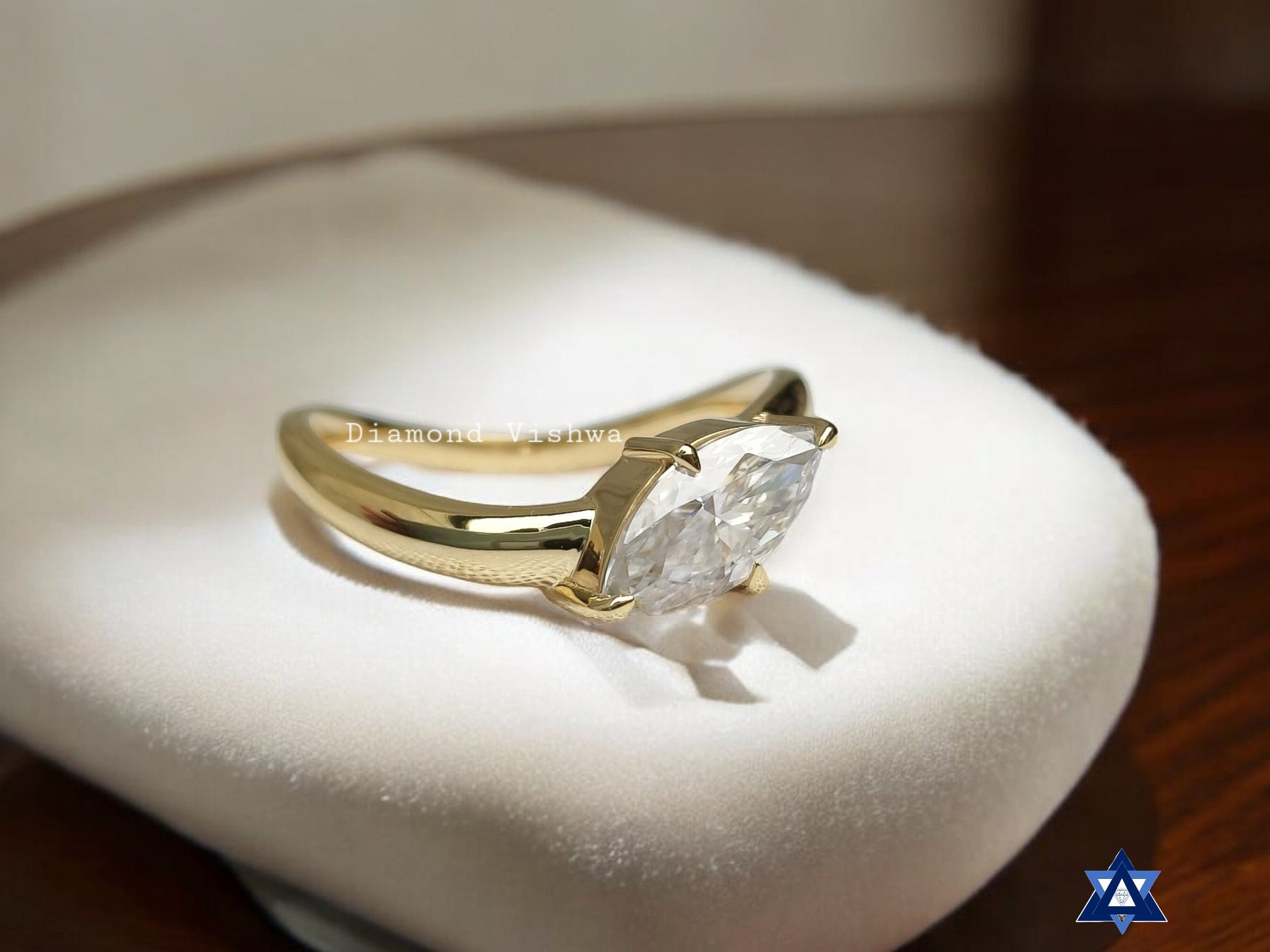 IMG_20240911_104202-Photoroom Marquise Cut Moissanite Engagement Ring with Wave Band Design - 925 Silver - Image 1