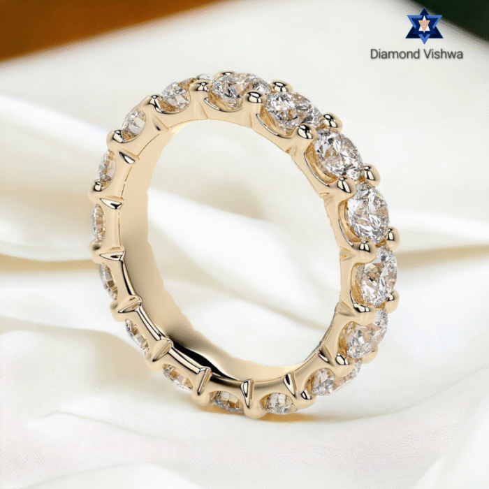 Sparkling Moissanite Diamond Eternity Band, Round Cut Full Circle Wedding Ring, Bridal Jewelry Gift - Image 5