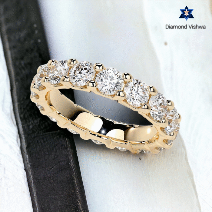 Sparkling Moissanite Diamond Eternity Band, Round Cut Full Circle Wedding Ring, Bridal Jewelry Gift - Image 6