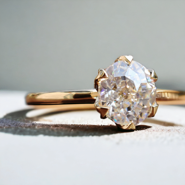 Luxurious Jubilee Moissanite Diamond Solitaire Ring, Classic Proposal Ring, Memorable Engagement Gift - Image 2