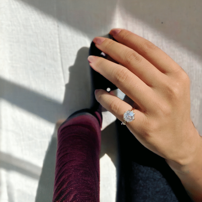 Luxurious Jubilee Moissanite Diamond Solitaire Ring, Classic Proposal Ring, Memorable Engagement Gift - Image 6