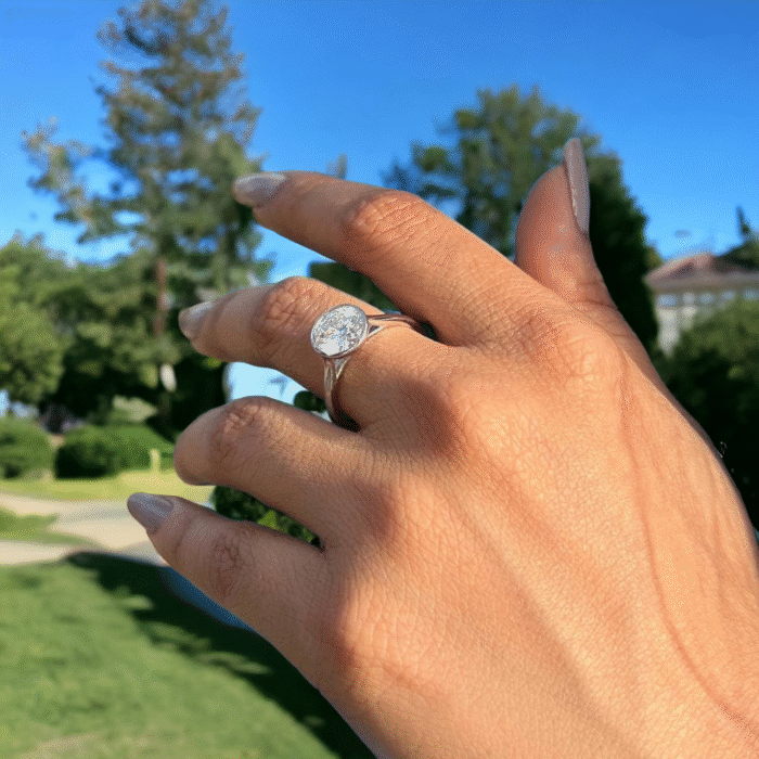 Portuguese Cut Moissanite Diamond Ring, Elegant Cathedral Setting, Perfect Engagement Proposal, Memorable Anniversary Gift - Image 6