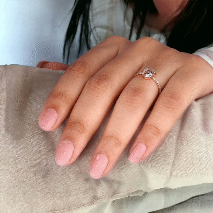 Pear Rose Cut Moissanite Diamond Pave Engagement Ring, Gifts for women - Image 8