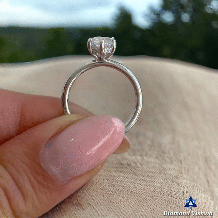 2.5Ct Marquise Cut Hidden Halo Moissanite Engagement Ring | Special Hidden Halo Engagement Ring | ring for her | Wedding Ring | 18k Solid Gold - Image 4