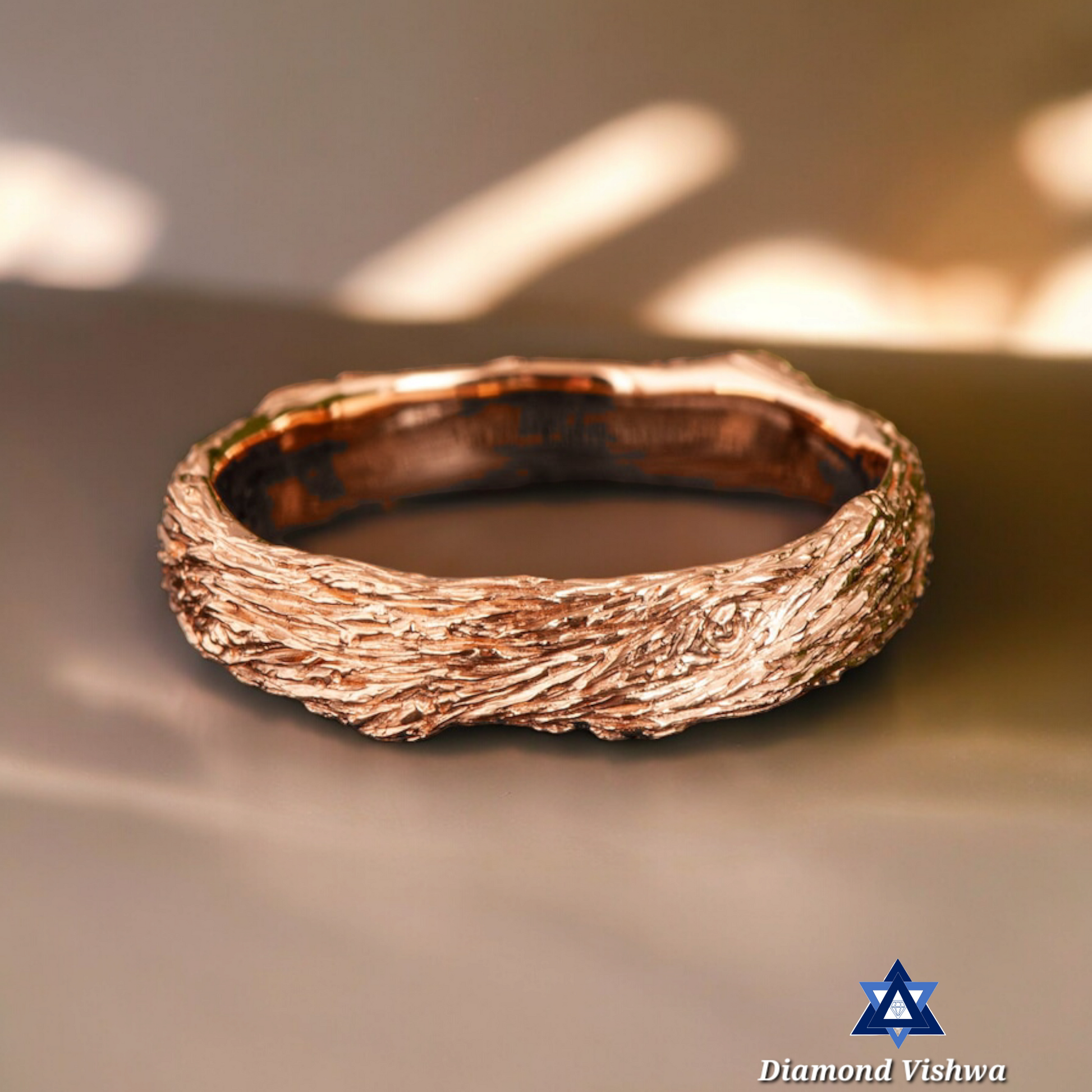 Photoroom-20240502_160323_8f1d9875-19c8-450d-b44d-83197b4b93f3 Solid Gold Men's Twig Cigar Wedding Band Ring - Image 1