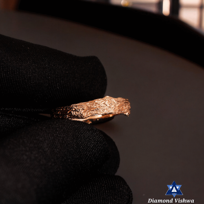 Solid Gold Men's Twig Cigar Wedding Band Ring - Image 4