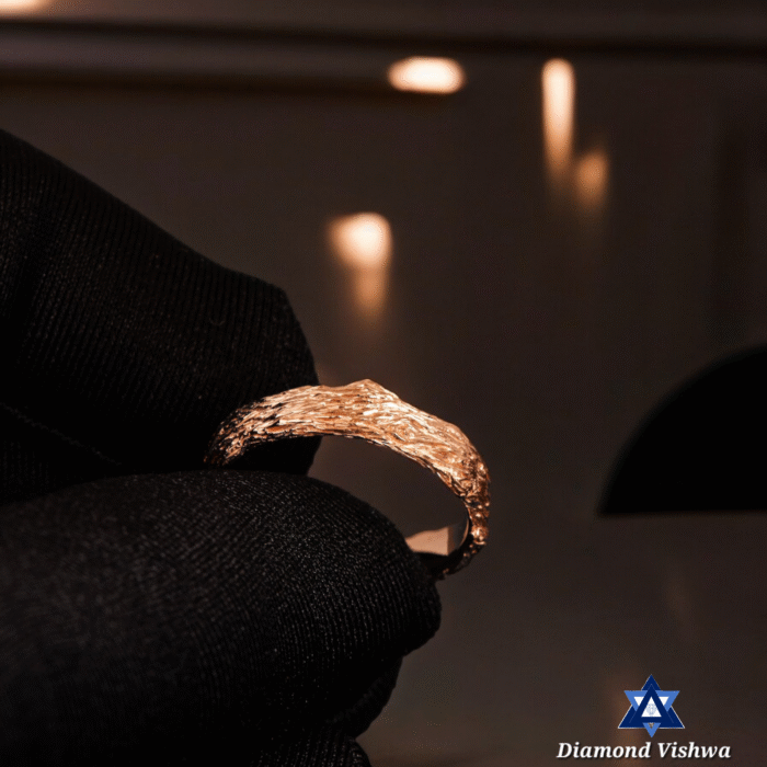 Solid Gold Men's Twig Cigar Wedding Band Ring - Image 6