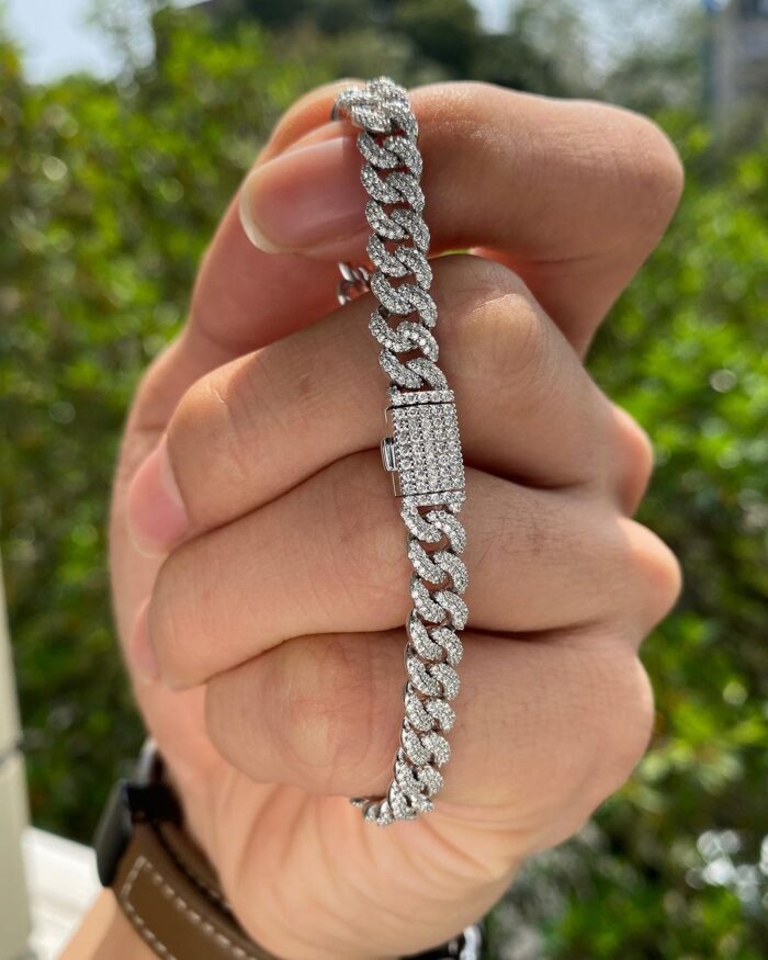 Iced Out Cuban Link Bracelet with Moissanite Diamonds - Unisex Luxury Accessory, Perfect Gift for Men or Women - Image 2