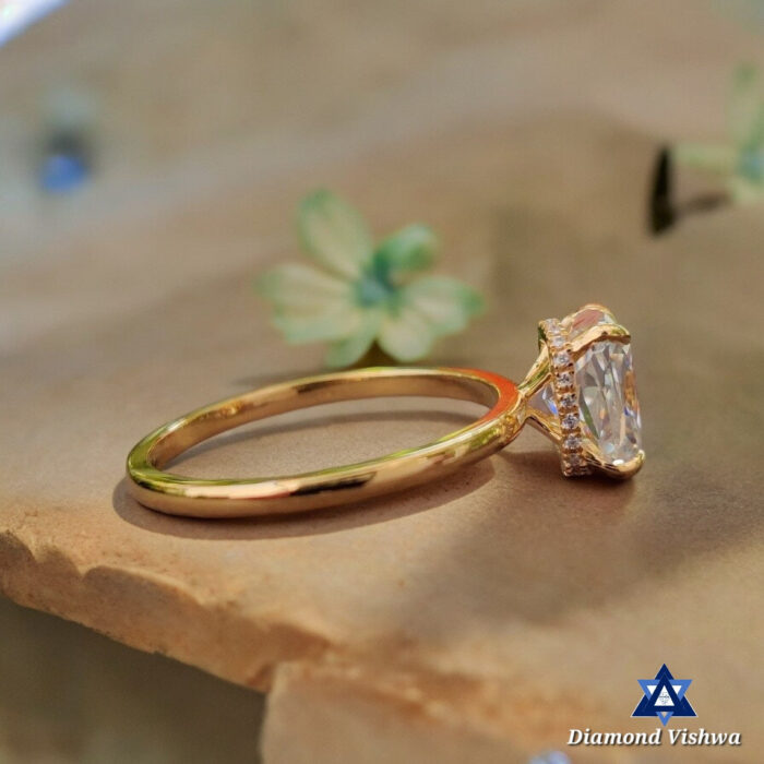 1.98 CT Cushion Moissanite Hidden Halo Ring, Engagement Wedding Anniversary Gift - Image 5