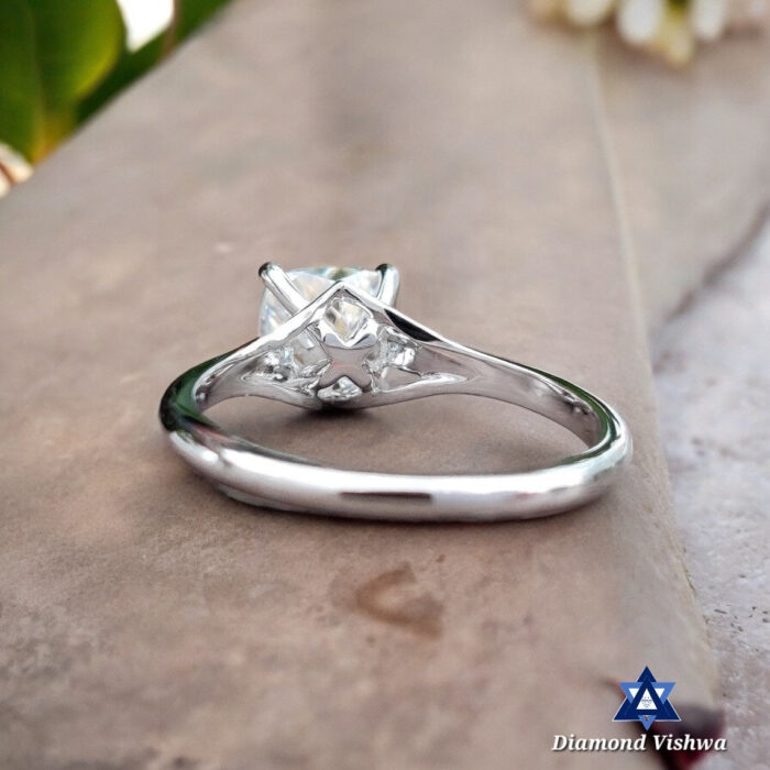 1.76 CT Crushed Ice Moissanite Ring, Cushion Cut, Solitaire Engagement Wedding Gift - Image 3