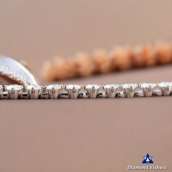 Round Moissanite Tennis Bracelet with Compass Setting and Box Lock, Gifts for women - Image 8