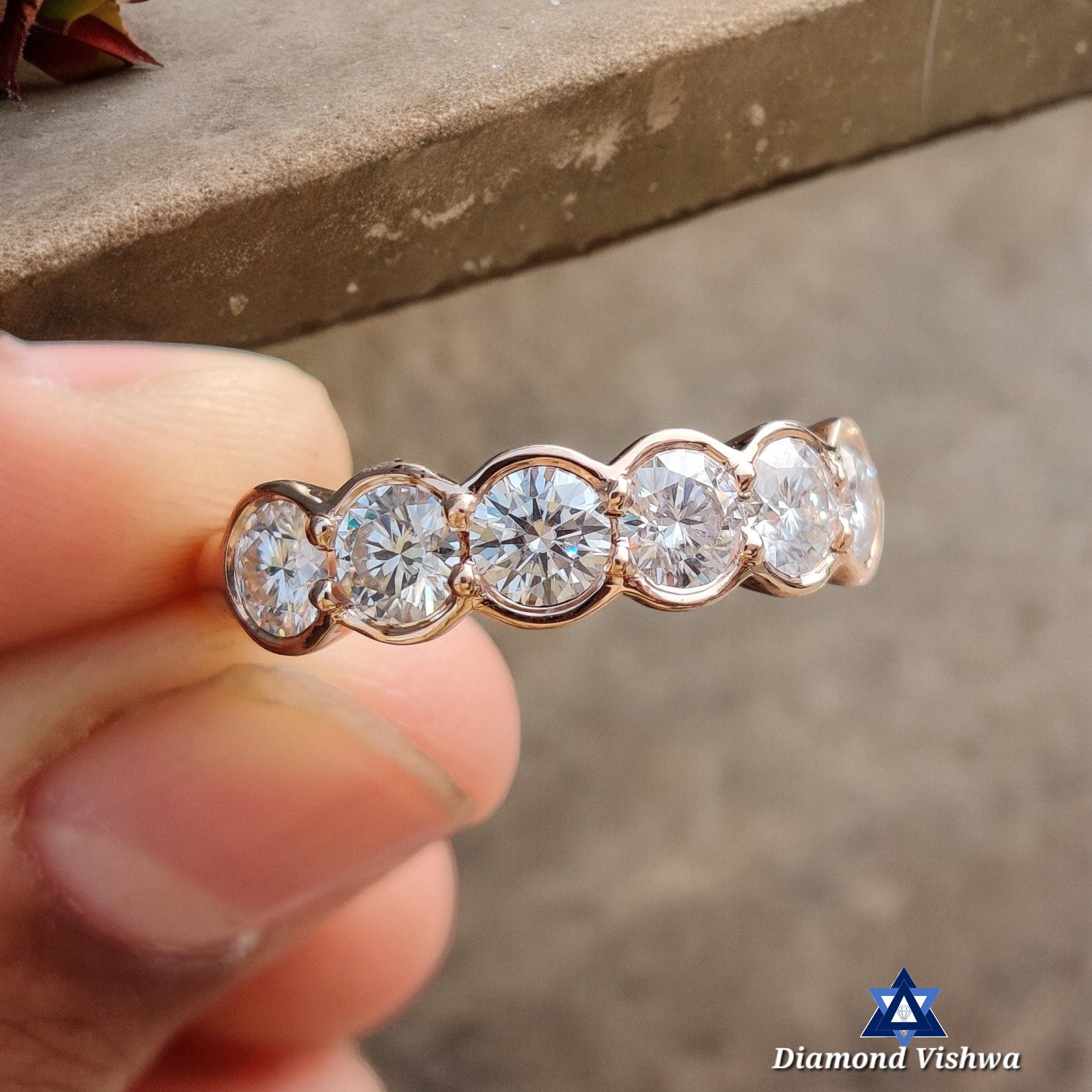 il_fullxfull.3131225771_nh41-Photoroom 1.5 CT Round Lab Grown Diamond Bezel Ring - 14K Rose Gold Wedding Band - Image 1