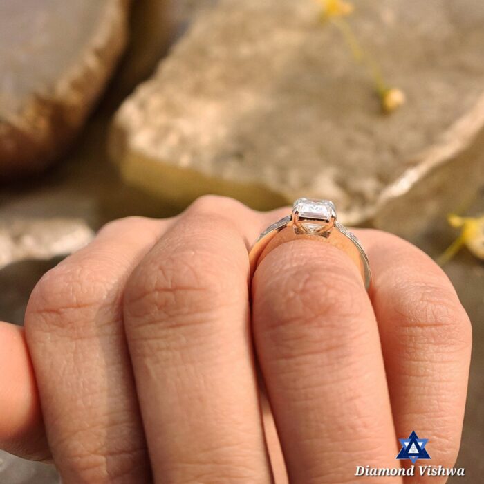 2.5 CT Emerald Cut Moissanite Engagement Ring - Vintage Channel Set - Image 7