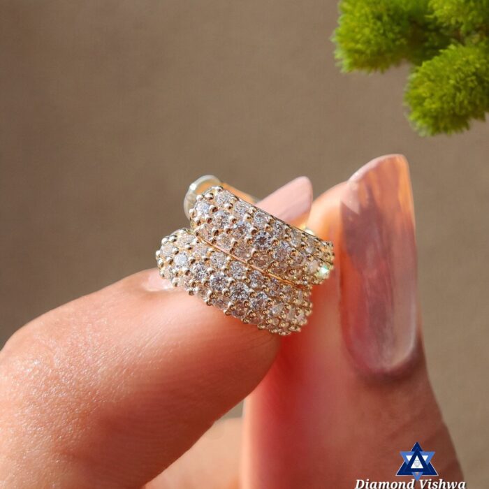 0.66 CT Round Brilliant Colorless Lab Grown Diamond Hoop Earrings - Wedding Bridal Jewelry in White/Rose/Yellow Gold - Image 2