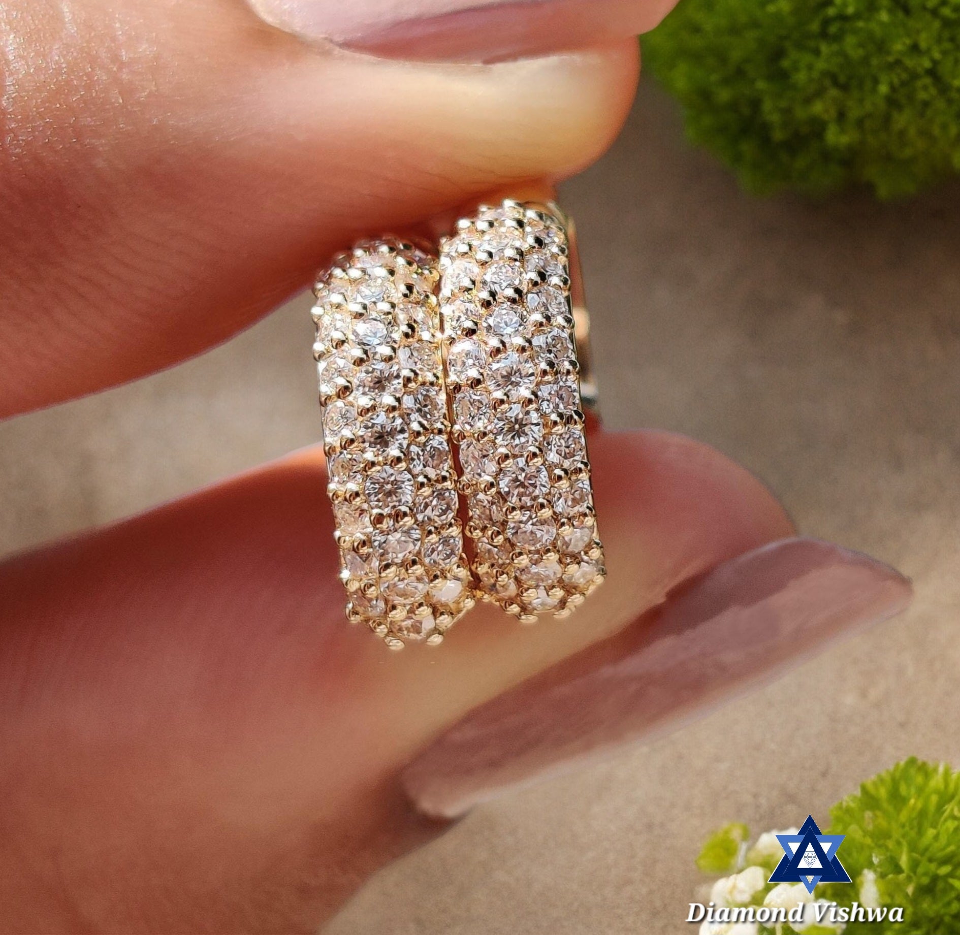 il_fullxfull.4800009060_cjd7-Photoroom 0.66 CT Round Brilliant Colorless Lab Grown Diamond Hoop Earrings - Wedding Bridal Jewelry in White/Rose/Yellow Gold - Image 1