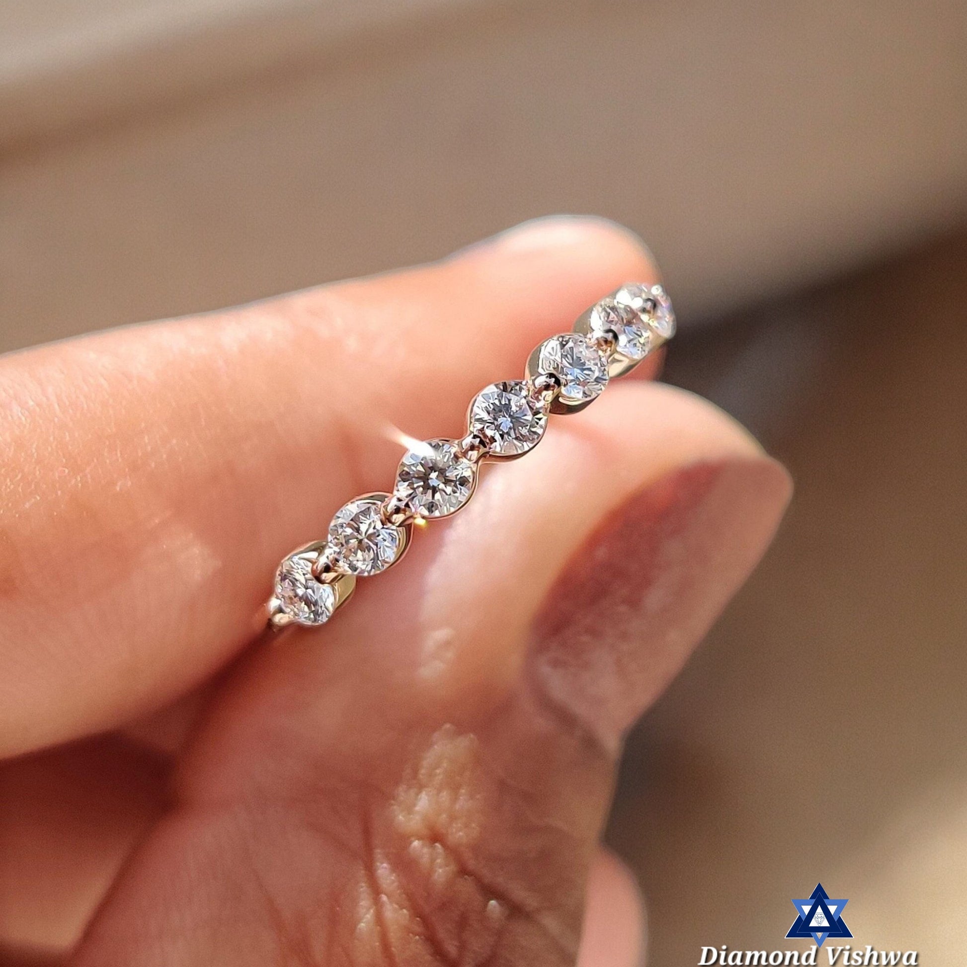 il_fullxfull.4804854320_9cuh-Photoroom 2.50mm Round Lab Grown Diamond Half Eternity Band Floating Bubble Stacking Ring - Image 1