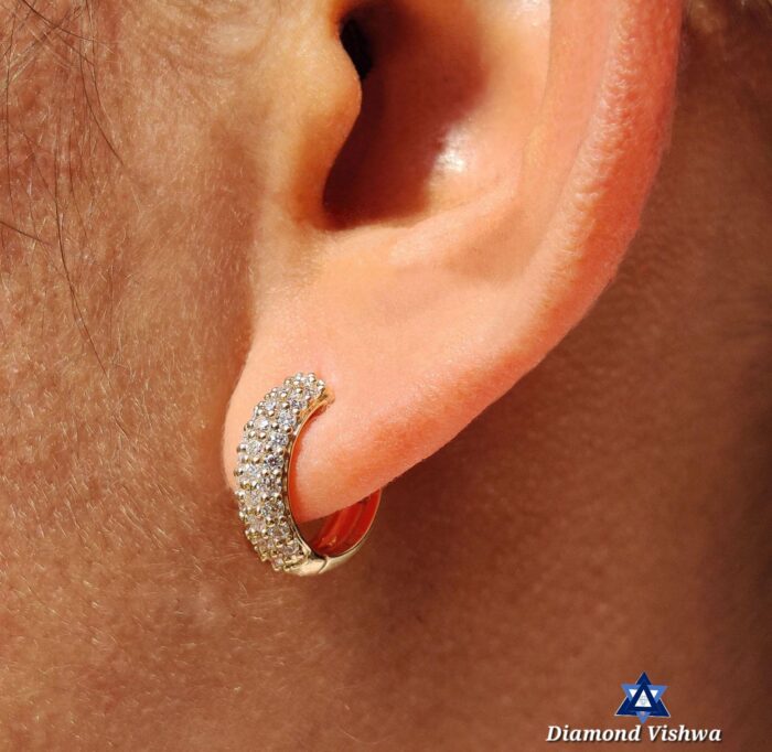 0.66 CT Round Brilliant Colorless Lab Grown Diamond Hoop Earrings - Wedding Bridal Jewelry in White/Rose/Yellow Gold - Image 6