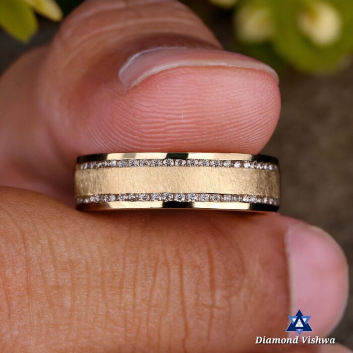 Lab Grown Diamond Men’s Wedding Band | 14K Gold | 0.68 TW - 925 Silver - Image 7