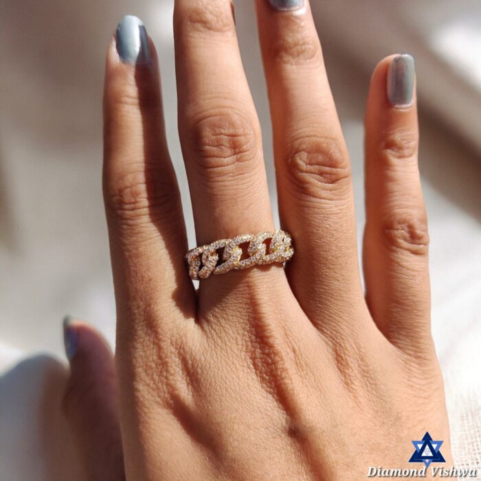 1.73 CT Colorless Lab Grown Diamond Miami Cuban Link Eternity Wedding Band - Image 3