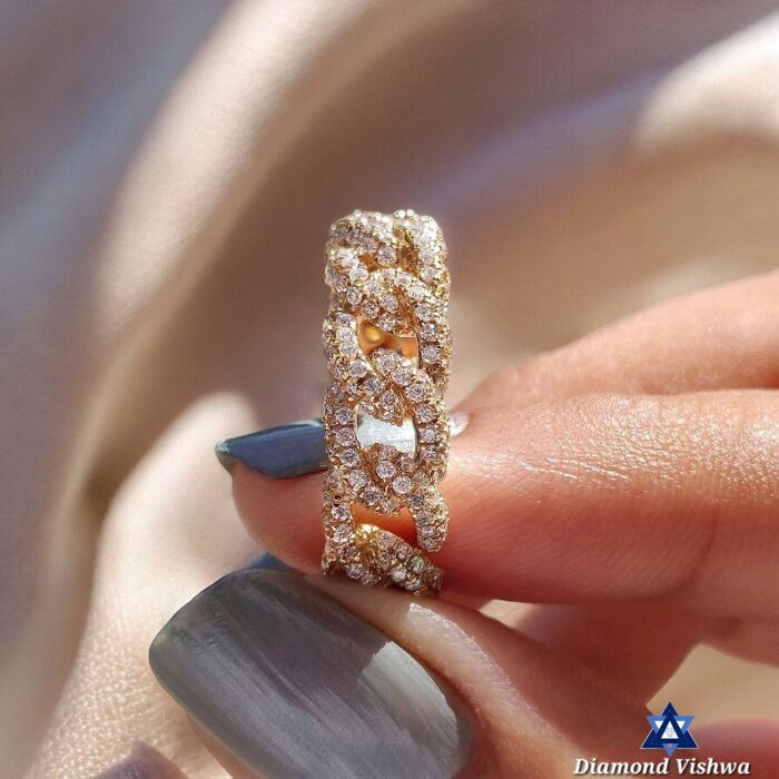 1.73 CT Colorless Lab Grown Diamond Miami Cuban Link Eternity Wedding Band - Image 2